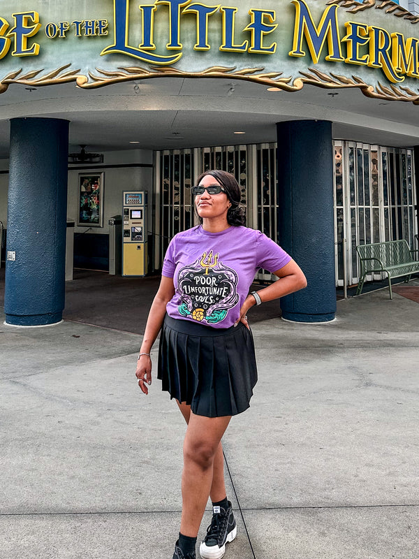 Poor Unfortunate Souls, Villain Crew Neck Tee, Sea Urchin Purple