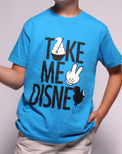 Take Me 2, Kids Crew Neck Tee, Cobalt