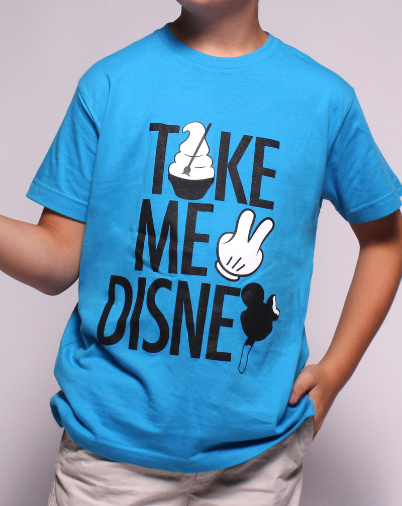 Take Me 2, Kids Crew Neck Tee, Cobalt