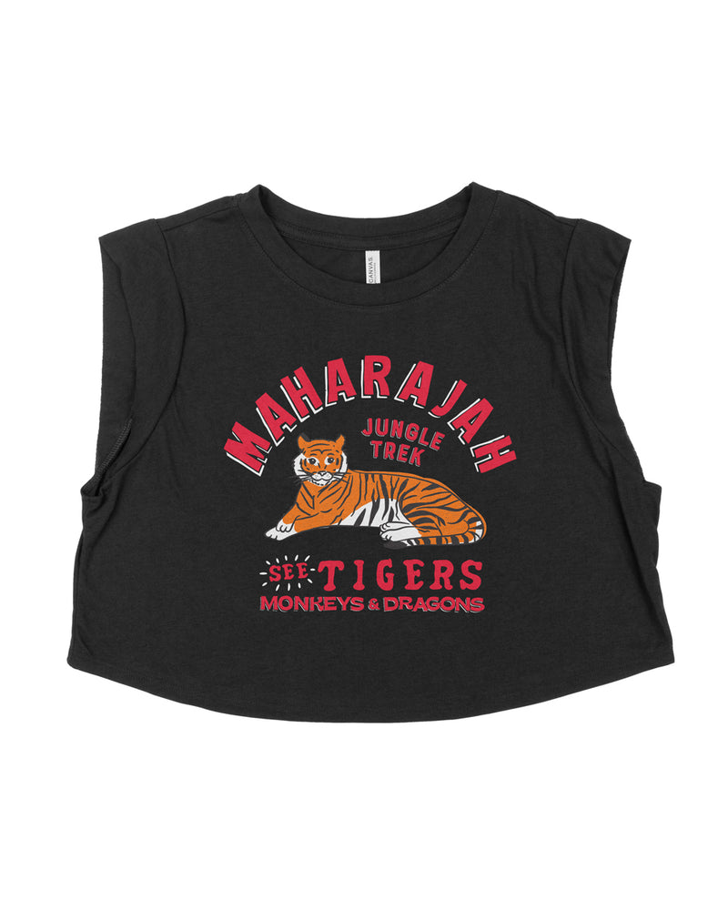 Maharajah Jungle Trek, Cropped Tank, Black