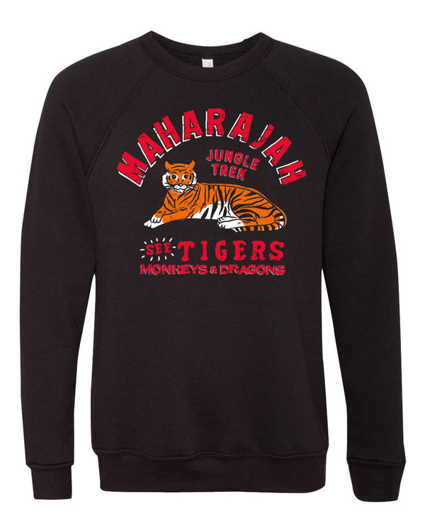 Maharajah Jungle Trek, Fleece Crewneck Sweatshirt, Pitch Black