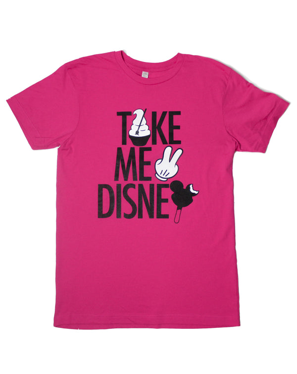 Take Me 2, Crew Neck Tee, Hot Pink