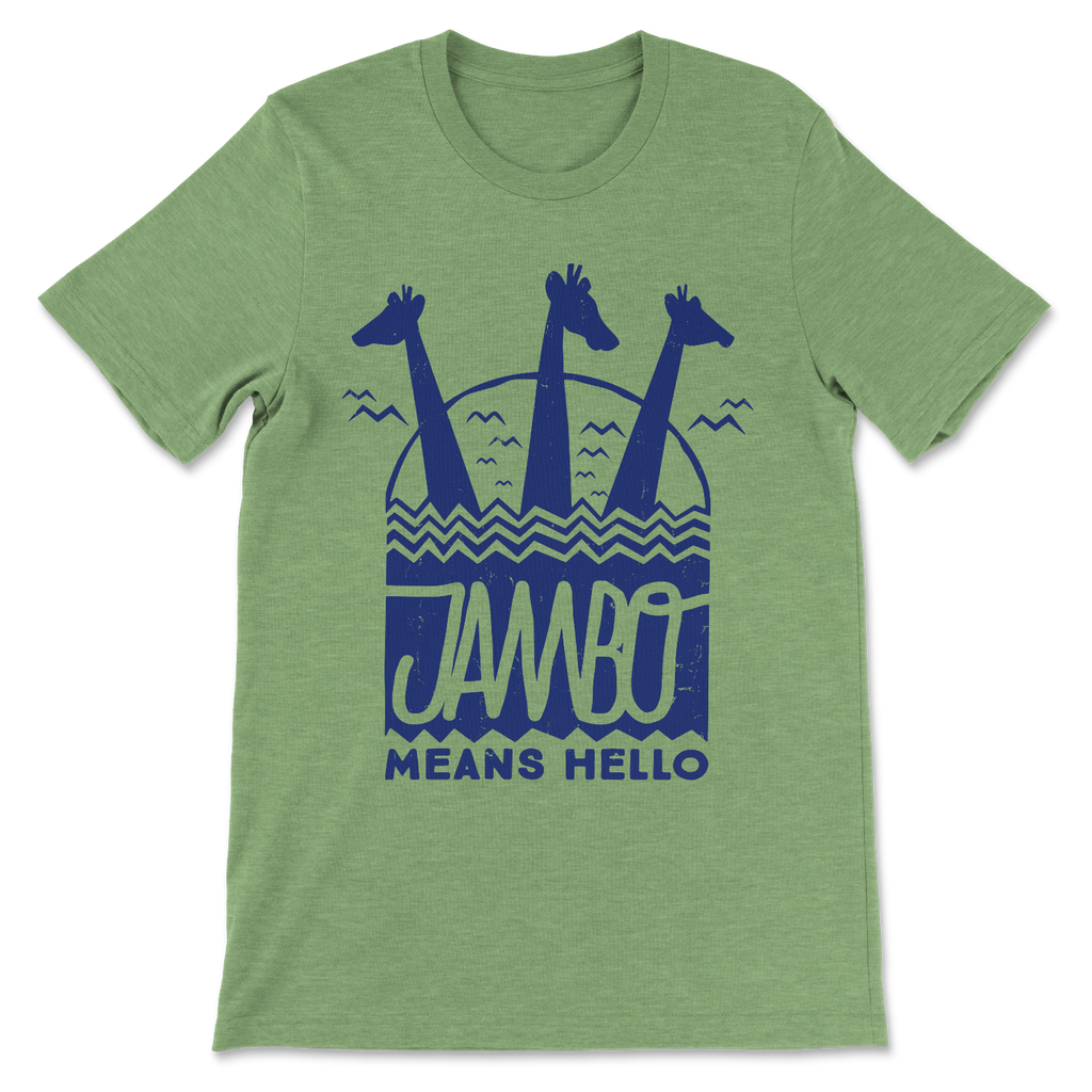 Jambo, Crew Neck Tee, Green Triblend