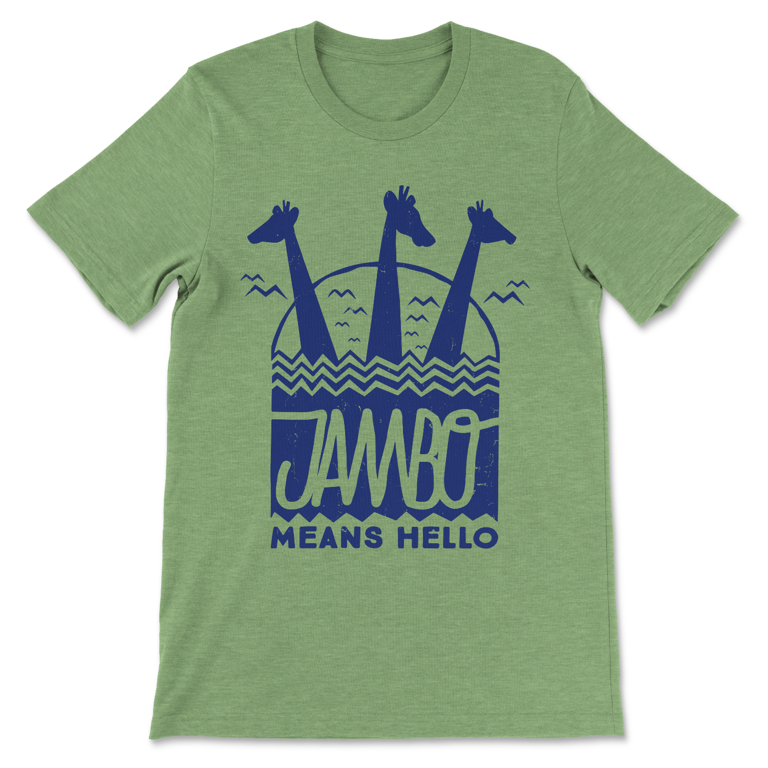 Jambo, Crew Neck Tee, Green Triblend