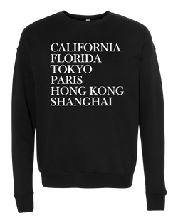 Magical Destinations, Fleece Sweatshirt, Black