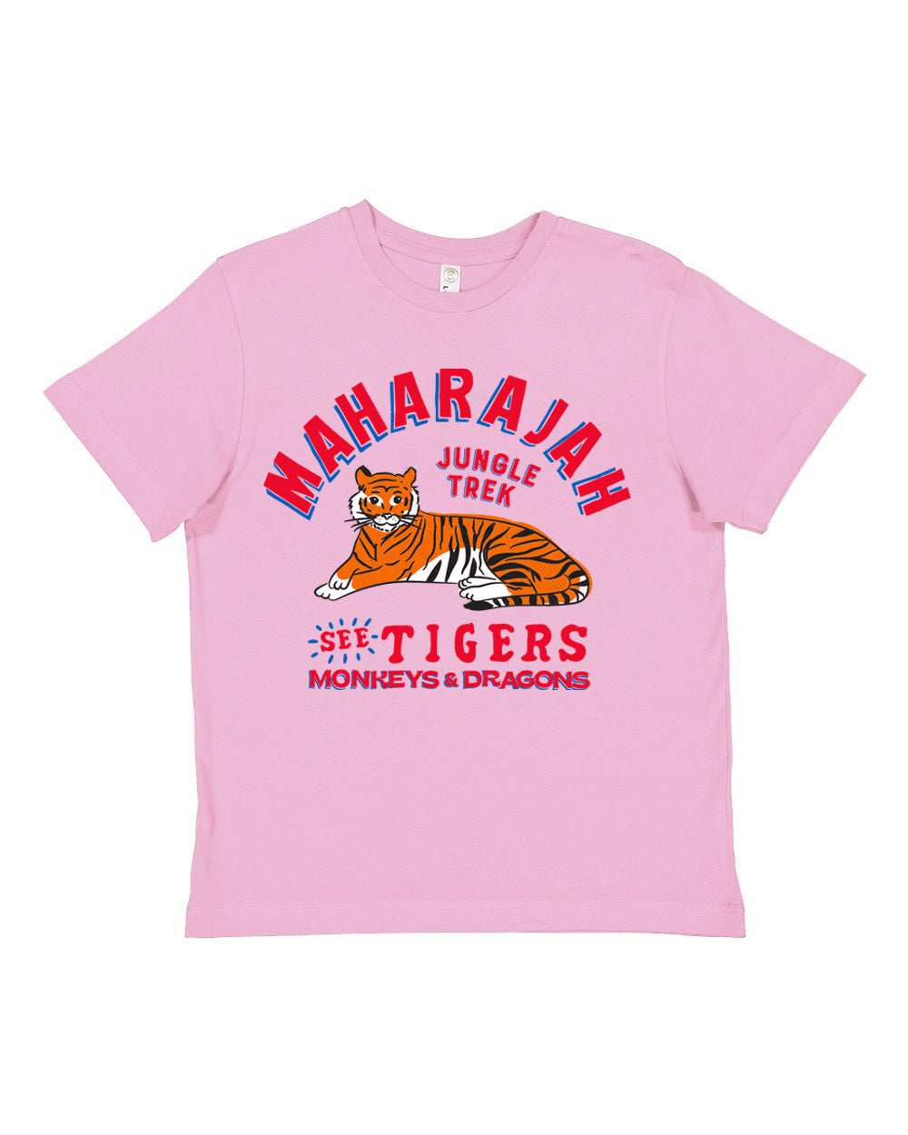 Maharajah Jungle Trek, KIDS Crew Neck Tee, Soft Pink