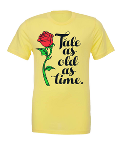 Tale as Old as Time, Crew Neck Tee, Yellow