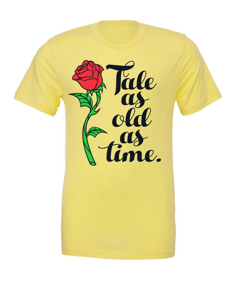 Tale as Old as Time, Crew Neck Tee, Yellow