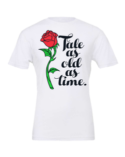 Tale as Old as Time, Crew Neck Tee, White