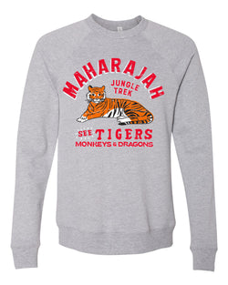 Maharajah Jungle Trek, Fleece Crewneck Sweatshirt, Temple Grey