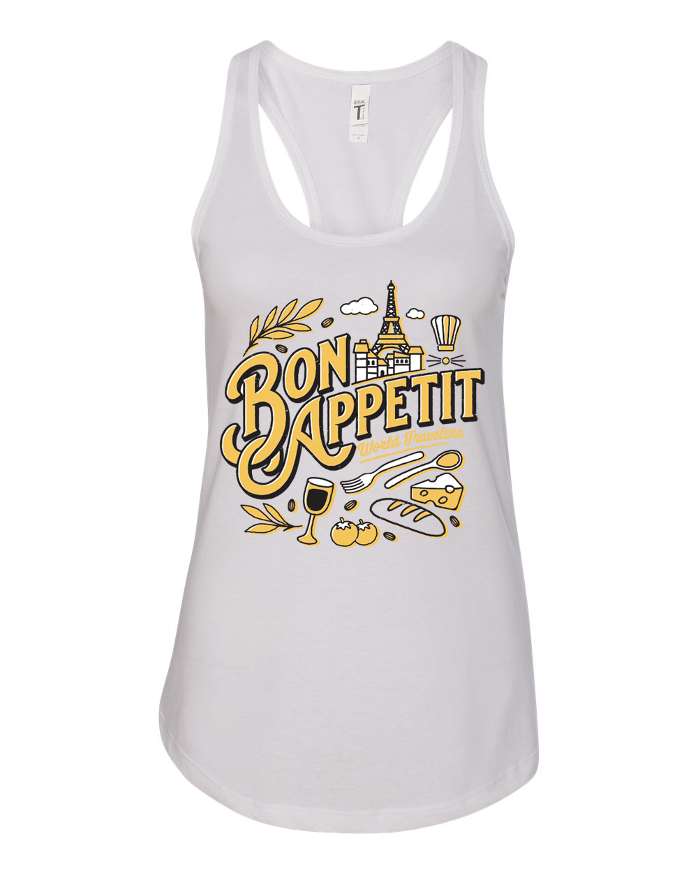 Bon Appétit, Racerback Tank, White