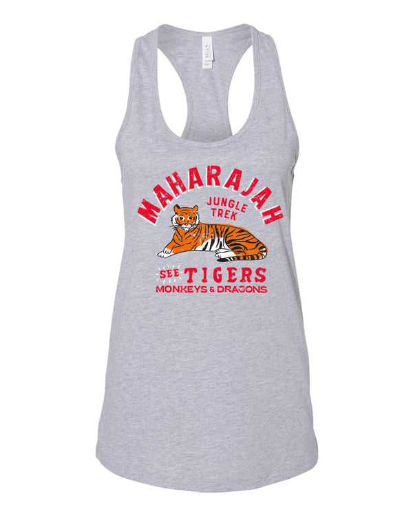 Maharajah Jungle Trek, Racerback Tank, Temple Grey