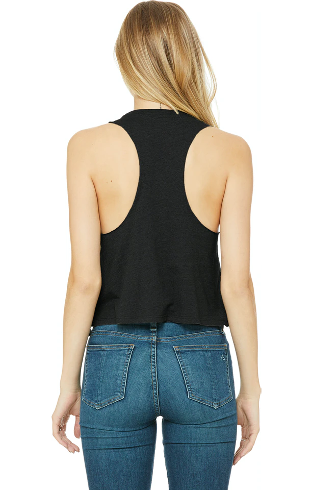 Bon Appétit, Racerback Cropped Tank, Black