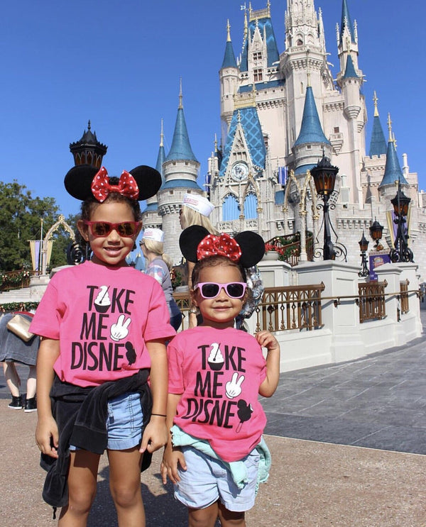 Take Me 2, Kids Crew Neck Tee, Hot Pink