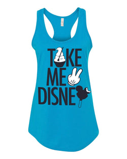 Take Me 2, Racerback Tank, Turquoise