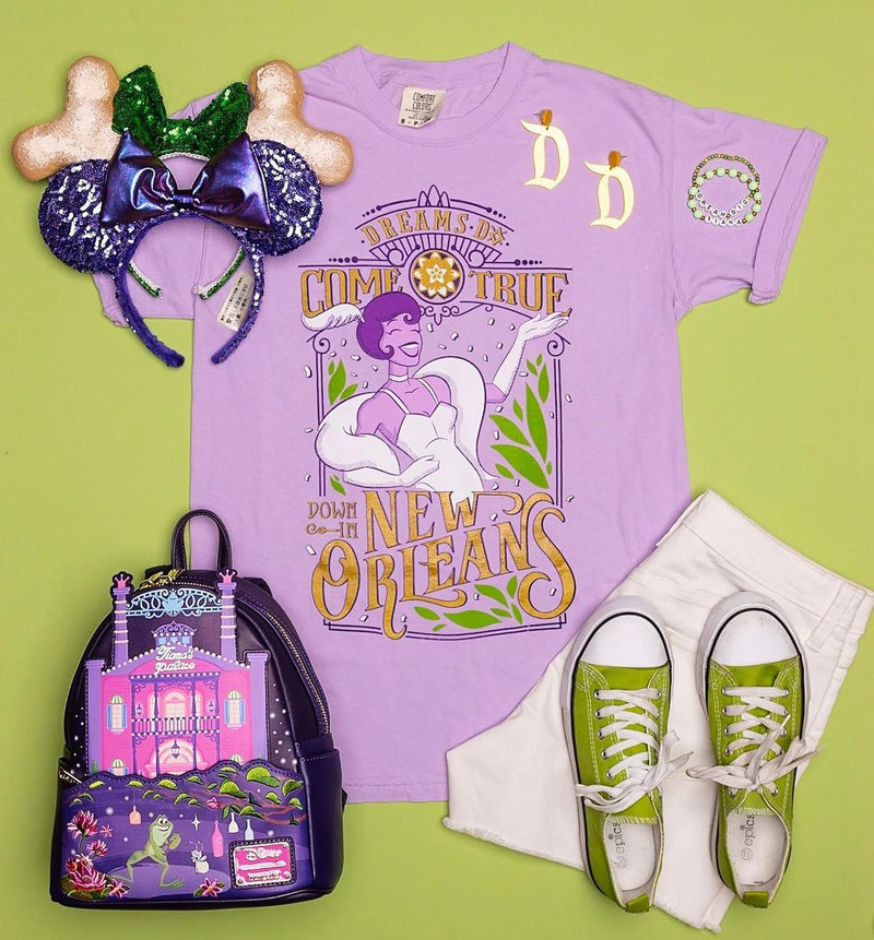 Tiana New Orleans, Crew Neck Tee, Wild Orchid