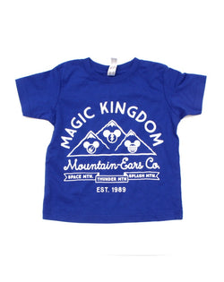 Mountain Ears Co. Logo, Kids Crew Neck Tee, Royal Blue