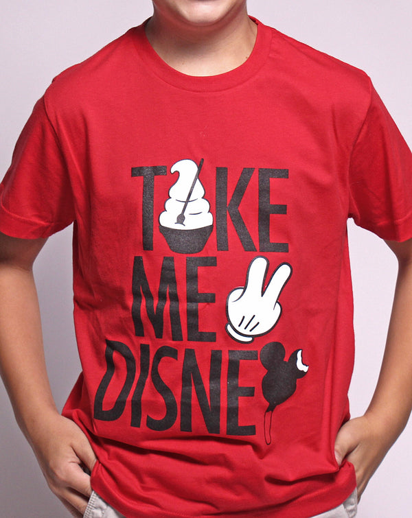 Take Me 2, Kids Crew Neck Tee, Red