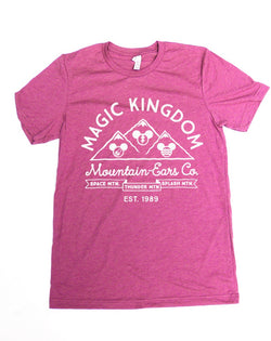 Mountain-Ears Co. Logo, Crew Neck Tee, Fuschia