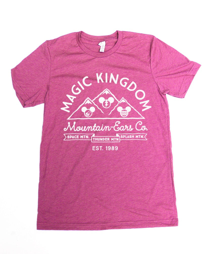 Mountain-Ears Co. Logo, Crew Neck Tee, Fuschia