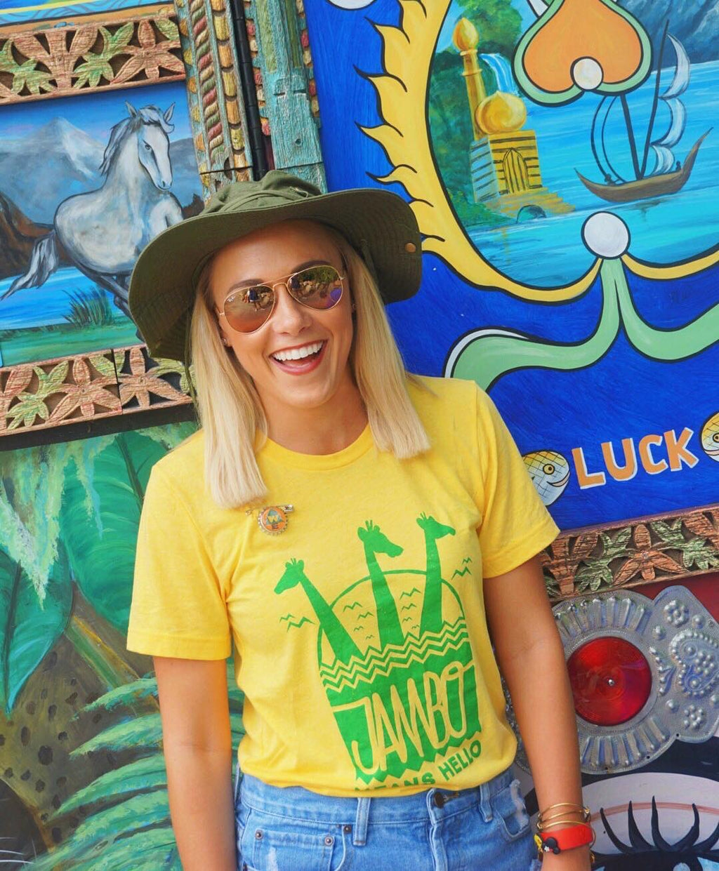 Jambo, Crew Neck Tee, Yellow Triblend